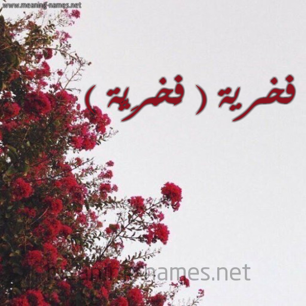 شكل 18 صوره الورد الأحمر للإسم بخط رقعة صورة اسم فخرية ( فَخْرِيَّة ) Fkhria